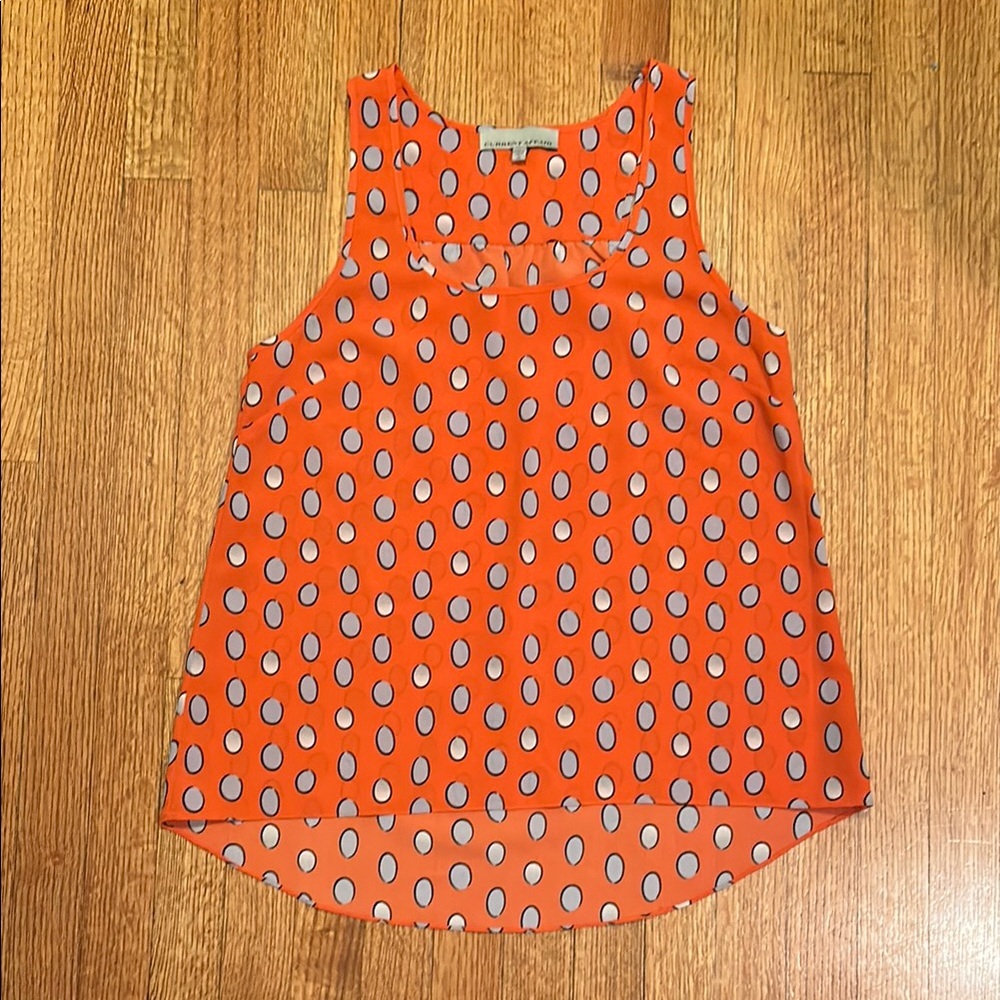 Orange Polka Dot Sleeveless Top